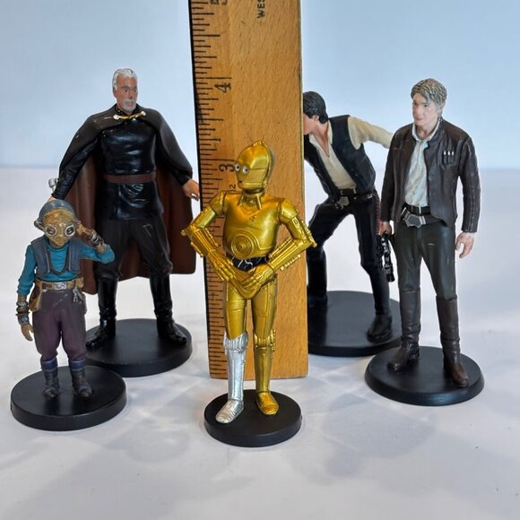 Star Wars Miniature Figures Set Of 5 Collectibles Han Solo Maz Kanata Count Dook - Picture 9 of 9